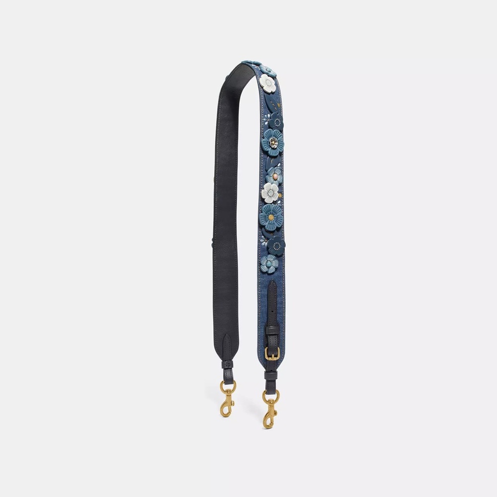 Floral Embellished Strap with Gold Hardware